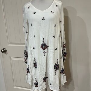 Free People Oxford embroidered mini dress